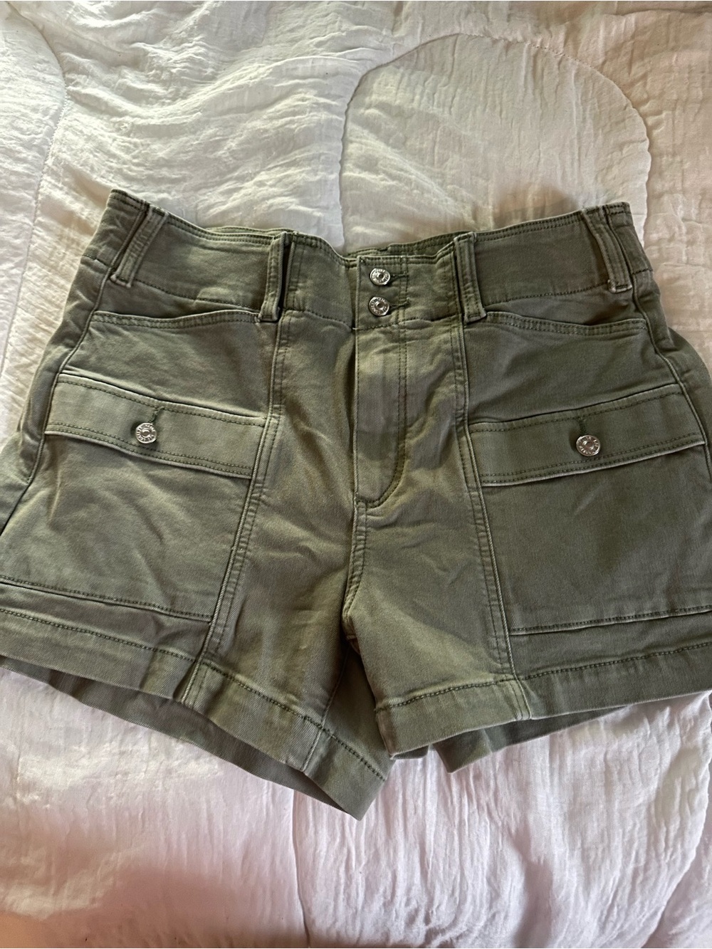 PAIGE Olive Green Utility Cargo Shorts